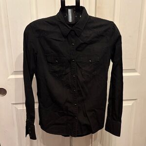 True Religion Black Button-Down Shirt